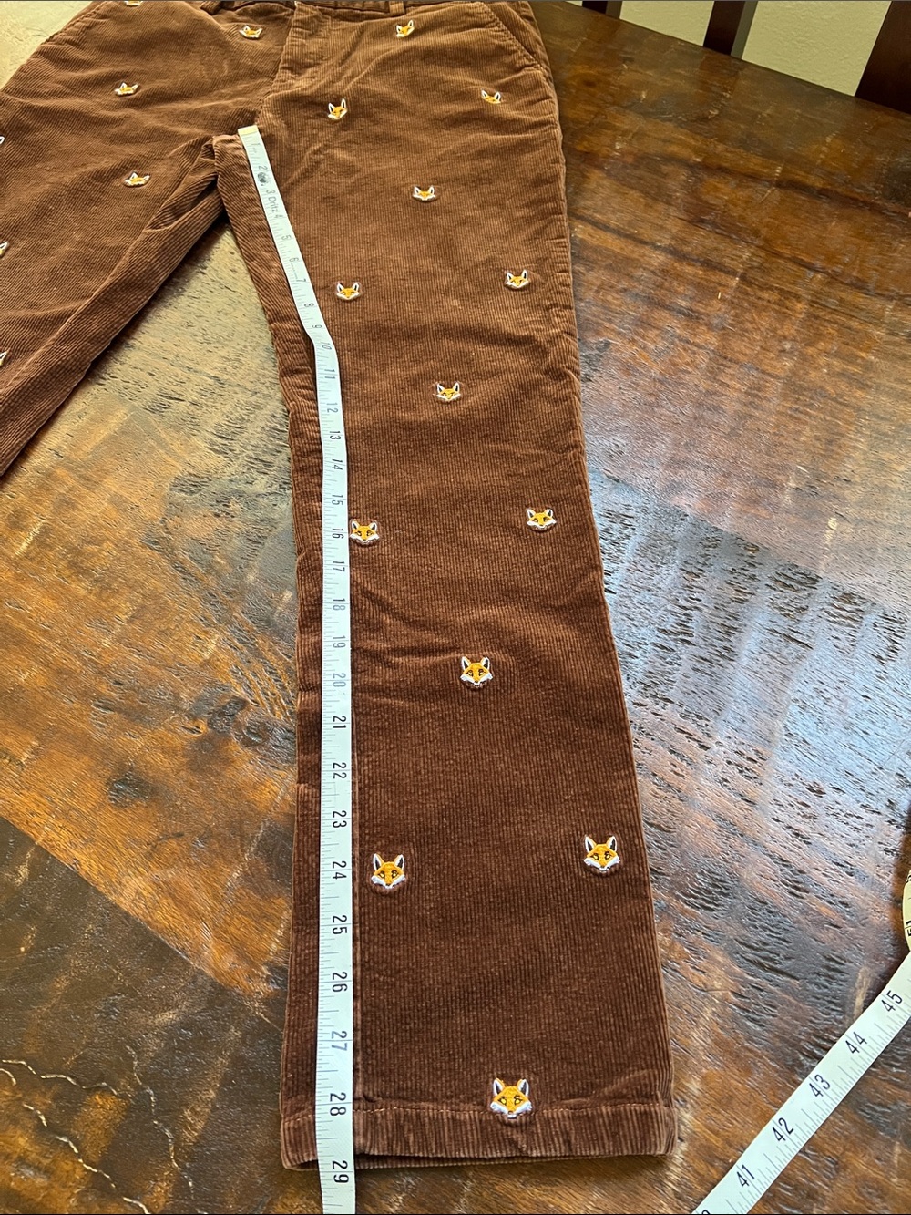 KJP Comfy Campfire Cords Pants Zip Fly Sly Fox Embroidered Brown Men's 30x30 - Picture 13 of 15